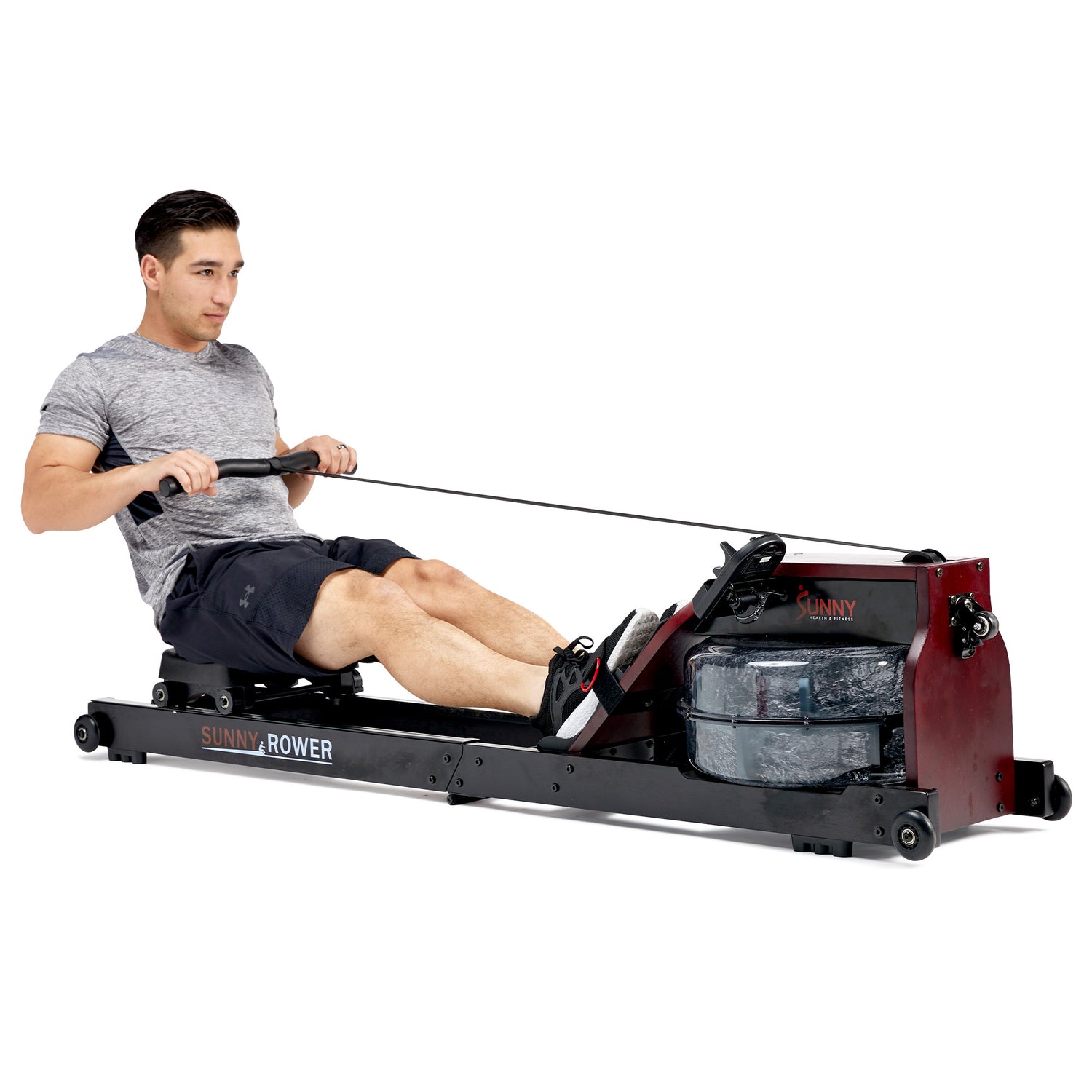 Wooden Water Rowing Machine with Bluetooth Connectivity | Sunny Health ...