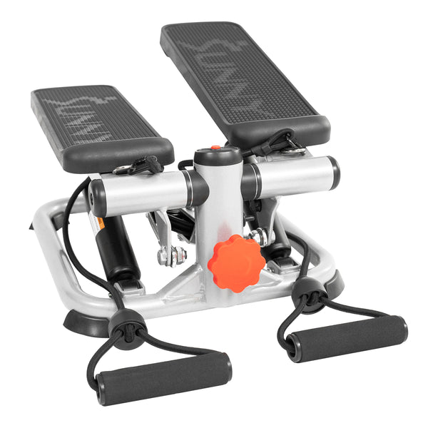 Sunny Health & Fitness Mini Stepper Step Machine with Resistance Bands and  LCD Monitor at