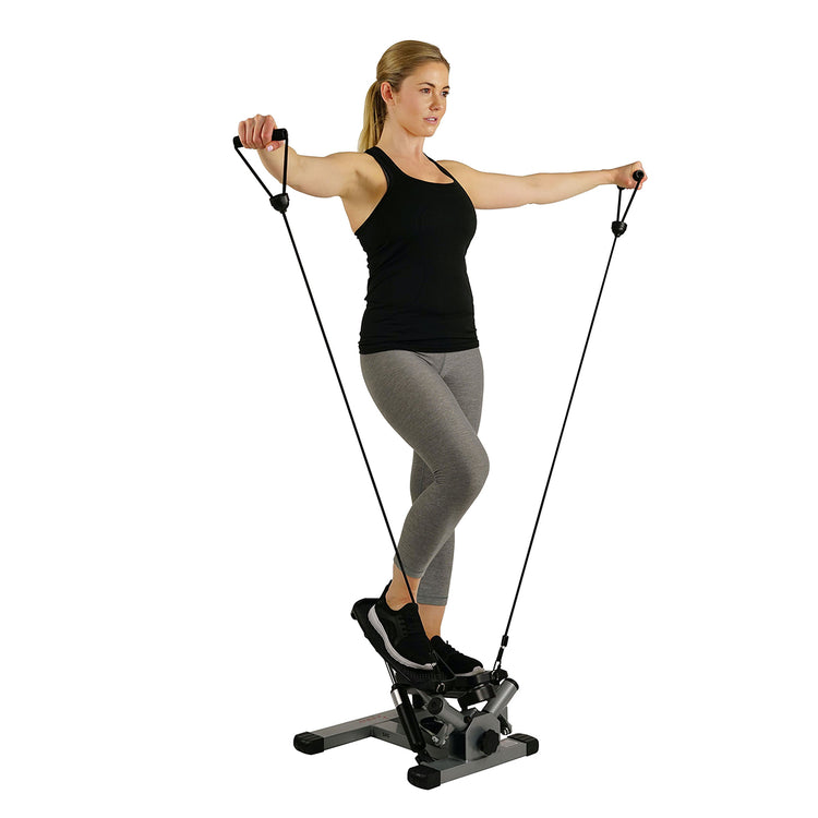 Sunny Health & Fitness NO. 012-S Mini Stepper Step Machine w/ Resistance  Bands and LCD Monitor