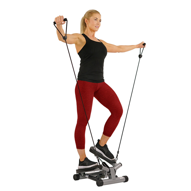 Twisting Stair Stepper Step Machine w/ Resistance Bands and LCD Monitor