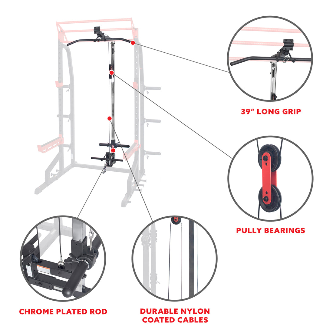 Lat Pulldown Pulley System Attachment for Power Racks Sunny Health