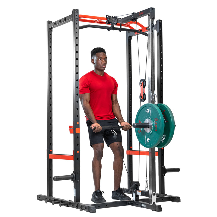 Lat Pulldown Pulley System Attachment for Power Racks