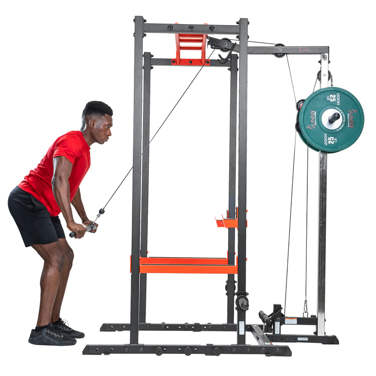 Lat Pulldown Pulley System Attachment for Power Racks