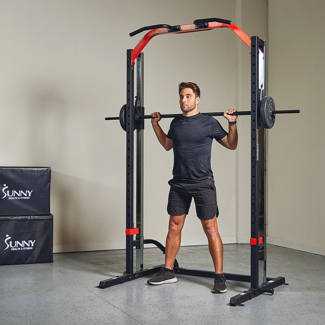 Smith Machine Squat Rack Essential Series Sunny Health and Fitness