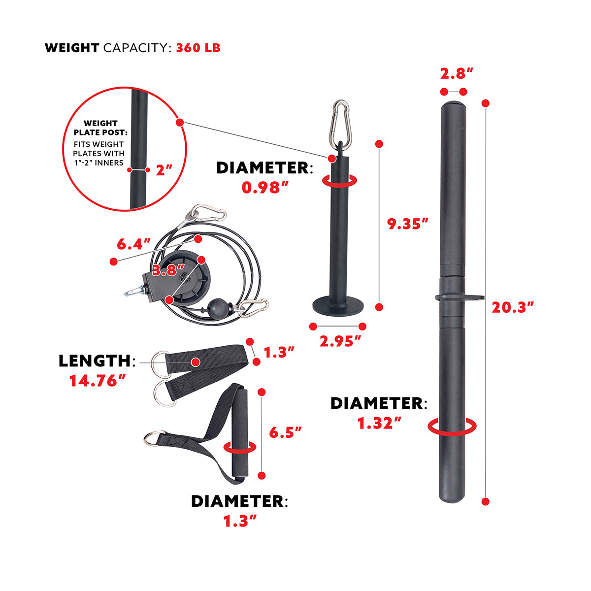 SORELAX LAT Pulldown Attachments, cable Attachments for Home gym, gym  Accessories for Men and Women, LAT Pull Down Attachment wi