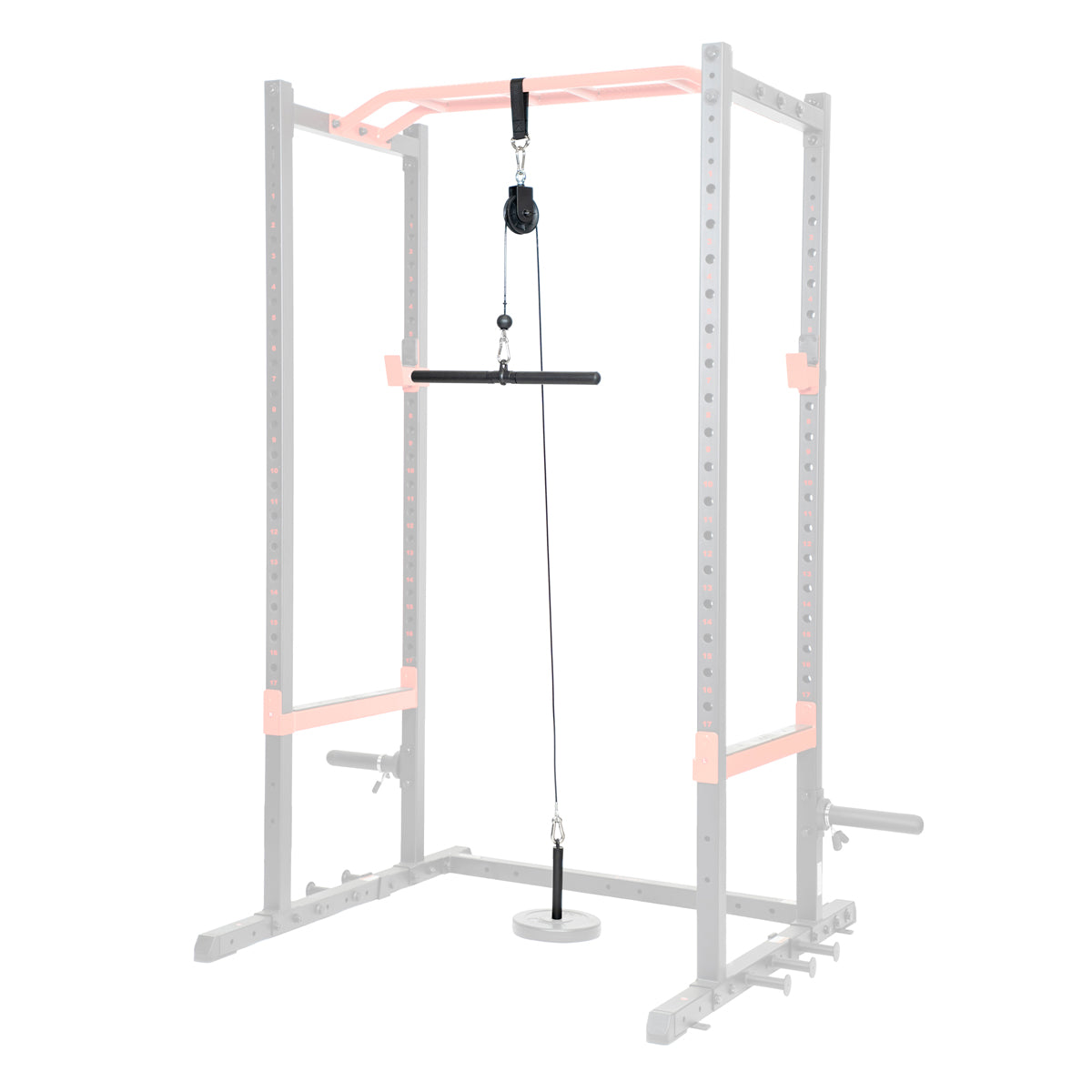 Gymax fitness power rack w lat pull discount attachment weight holder exercise station