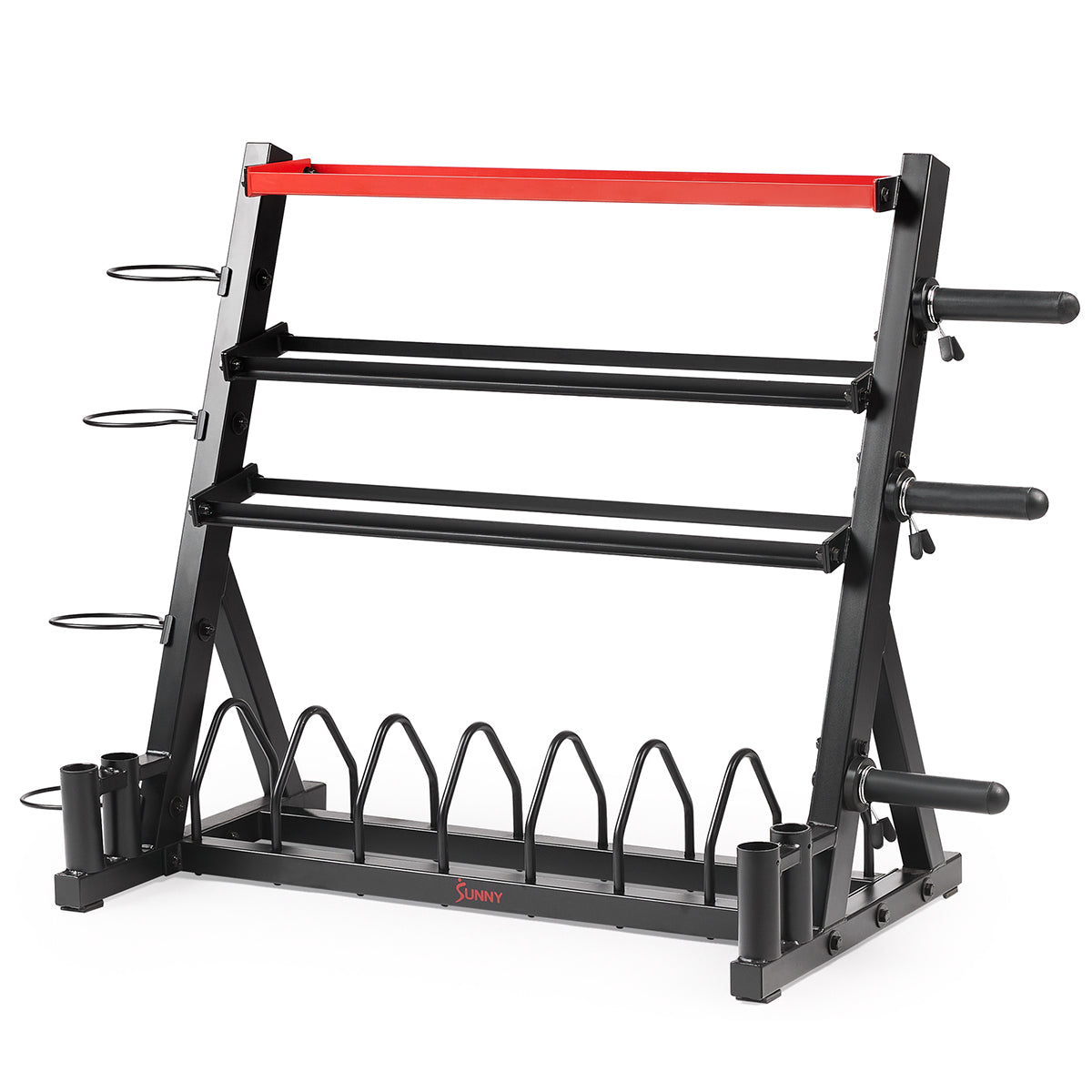 Premium All-In-One Mass Weights Storage Rack | Sunny Health & Fitness ...