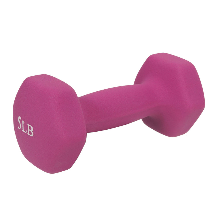 Pink Rubber Hex Aerobic Dumbbell Pairs