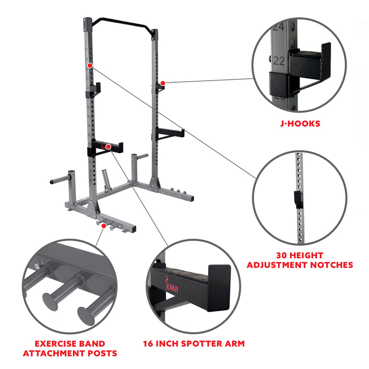 Power Squat Rack w/ Attachments & High Weight Capacity, Olympic Weight Plate Storage, & Swivel Landmine