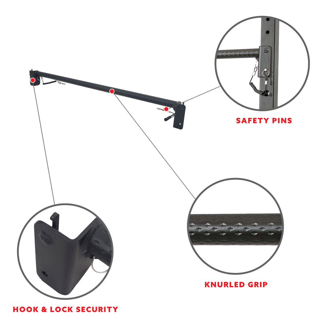 Adjustable Pull Up Bar Attachment for Power Racks and Cages | Sunny ...