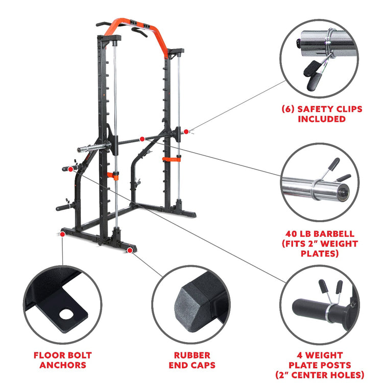 Premium Home Use Strength Training Smith Machine Sunny Health