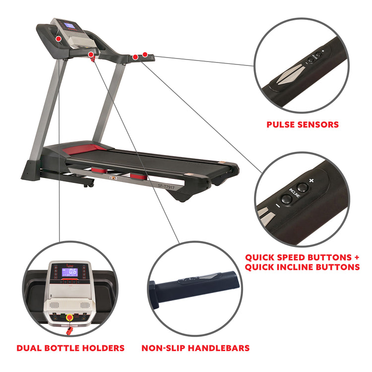 Electric Folding Treadmill with Bluetooth Speakers, Incline & Heart Rate Monitoring