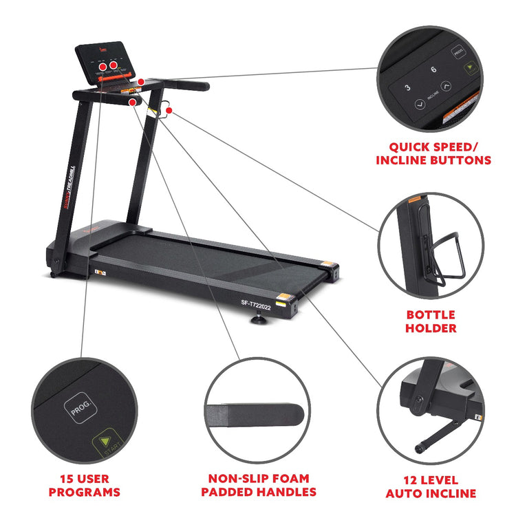 Interactive Slim Auto Incline Treadmill with Bluetooth