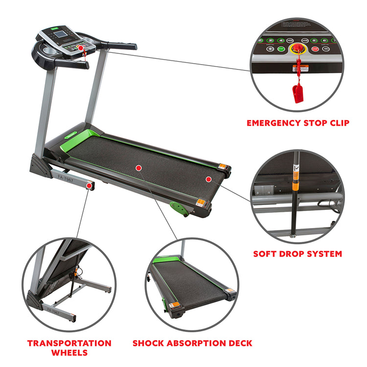 Fitness Avenue Manual Incline Treadmill with Bluetooth, Speakers