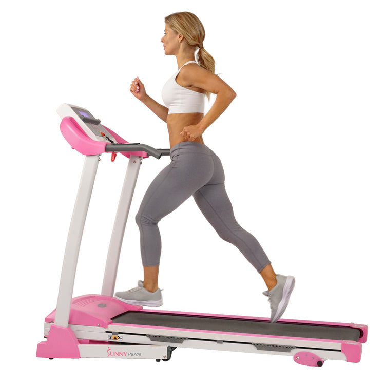 Pink Treadmill w/ Manual Incline and LCD Display