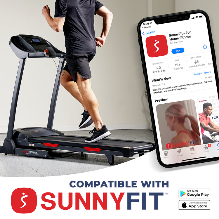 Premium Treadmill with Auto Incline Sunny Portable Treadmill