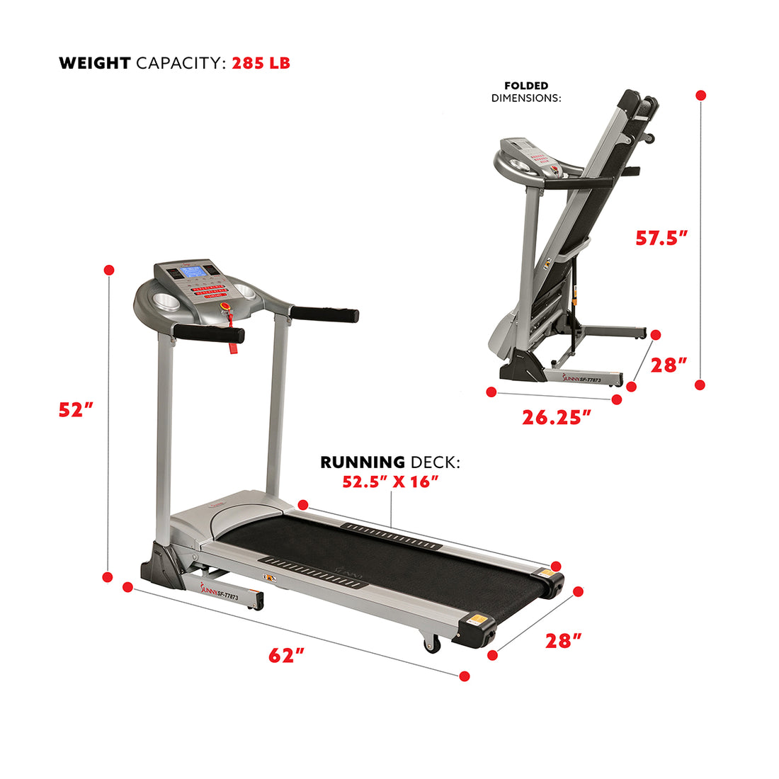 High Weight Limit Treadmill w/ Auto Incline, and Body Fat Function