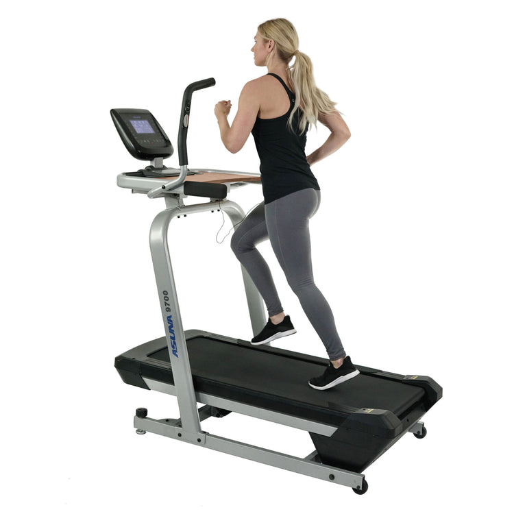 Treadmill Workstation Desk with Auto Incline at 40% Max, Wide Treadmill and USB Charging Function