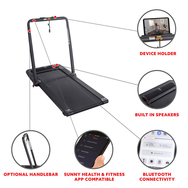 Treadpad® Flat Folding Treadmill with Premium Sound System